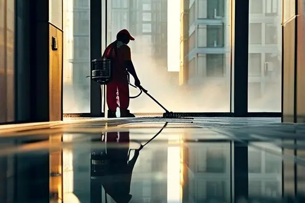 揚州家裝團隊進行開荒保潔施工實景