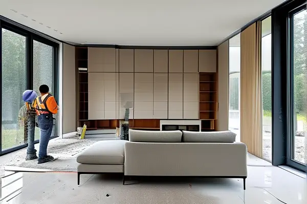 新房裝修施工現(xiàn)場(chǎng)圖展示泥木工程階段