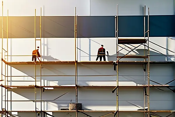 學(xué)校外墻裝修施工現(xiàn)場(chǎng)