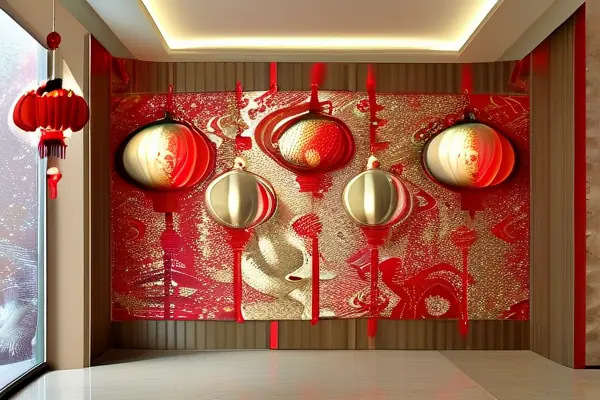 新年主題壁紙裝飾效果圖