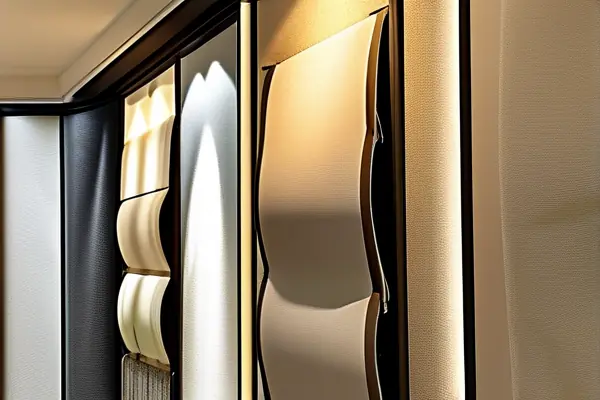 揚州家裝師傅展示環(huán)保墻布樣品及施工效果