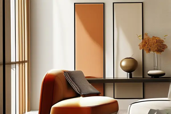 現(xiàn)代家居墻面裝飾展示不同顏色和紋理的墻布樣品