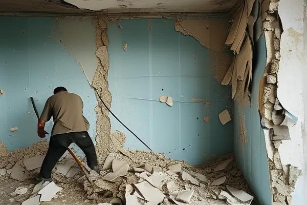 墻布拆除過程示意圖