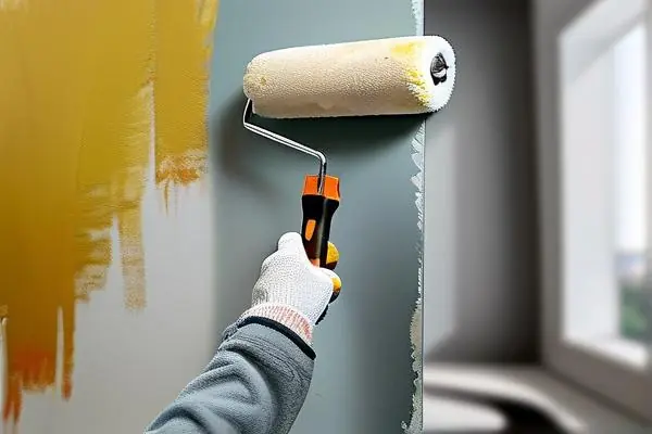 揚州家裝師傅現場施工乳膠漆實拍圖