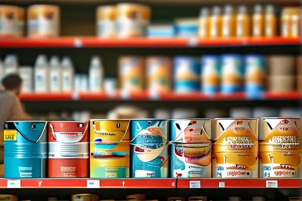 建材市場乳膠漆價格實拍及選購場景