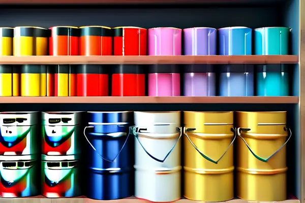 多種油漆材料展示
