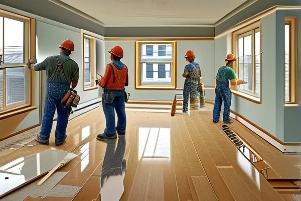 揚州家裝團隊進行二手房結(jié)構(gòu)檢查工作現(xiàn)場