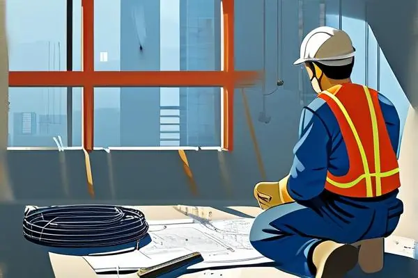 揚州家裝師傅正在檢查水電管線施工質量