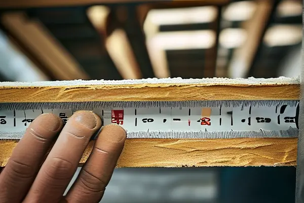 裝修師傅精準測量吊頂龍骨間距現(xiàn)場圖
