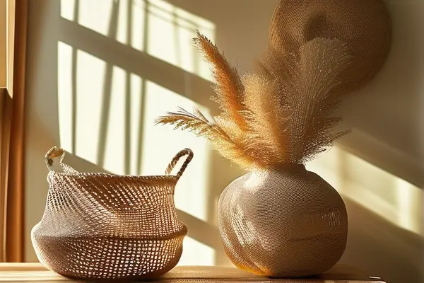 精美的稻草裝修工藝品展示