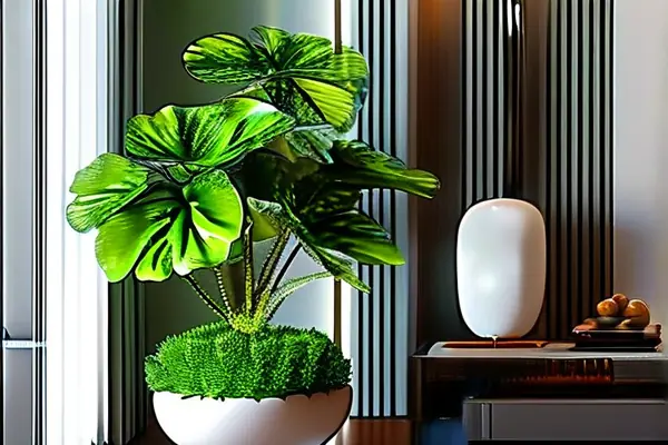 高檔仿真綠植在現代客廳中的裝飾效果展示