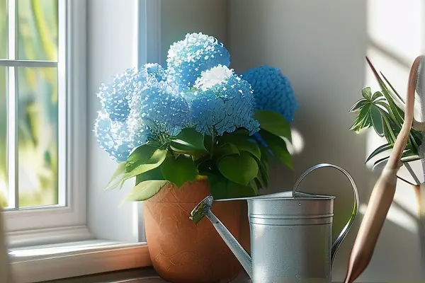 室內(nèi)養(yǎng)護(hù)的藍(lán)花楹盆栽特寫(xiě)