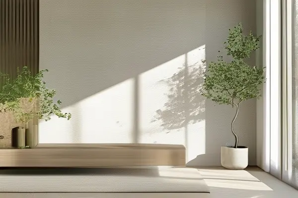 現代客廳淺色花紋墻紙效果圖