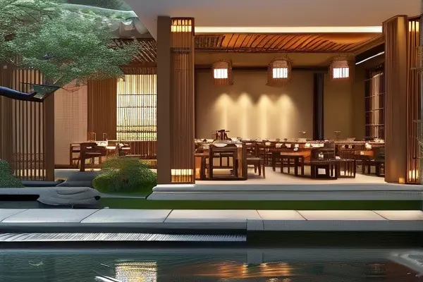 中式餐廳裝修風水布局示例