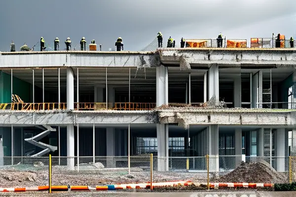 辦公樓結(jié)構(gòu)拆除施工現(xiàn)場(chǎng)