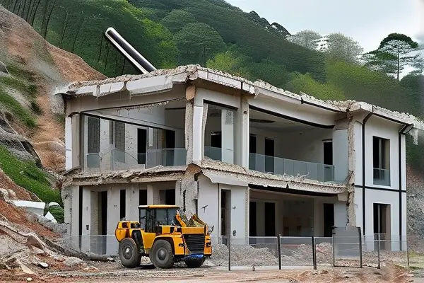 別墅結(jié)構(gòu)拆除施工現(xiàn)場