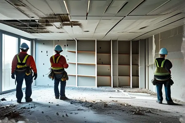 專業(yè)室內(nèi)結(jié)構(gòu)拆除團(tuán)隊(duì)進(jìn)行安全施工