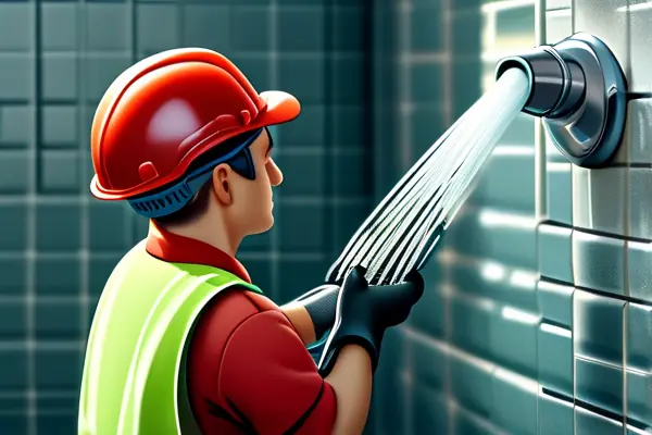 專業技術人員使用現代設備清洗住宅水管