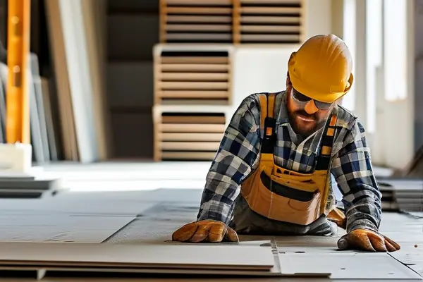 施工現場鋪設地板