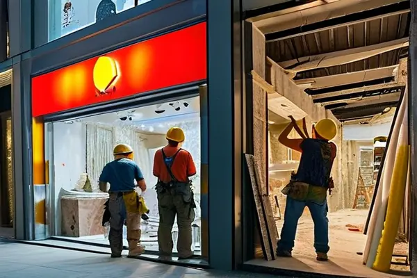 店面裝修施工現(xiàn)場實(shí)景圖