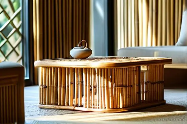 現代客廳中的竹質裝飾品與家具